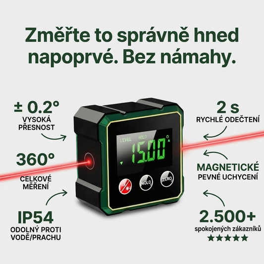 DIGITÁLNÍ ÚHLOMĚR S LASEREM